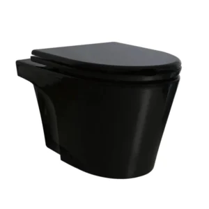 Ferrum Inodoro Marina Negro Susp. c/tapa
