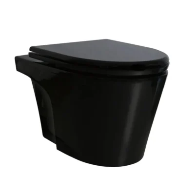 Ferrum Inodoro Marina Negro Susp. c/tapa
